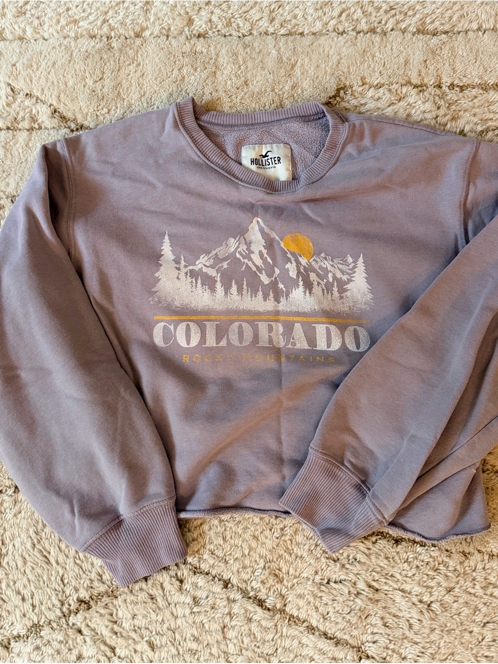 Hollister Women's Colorado Graphic cropped Sweatshirt - Dusty Lavender